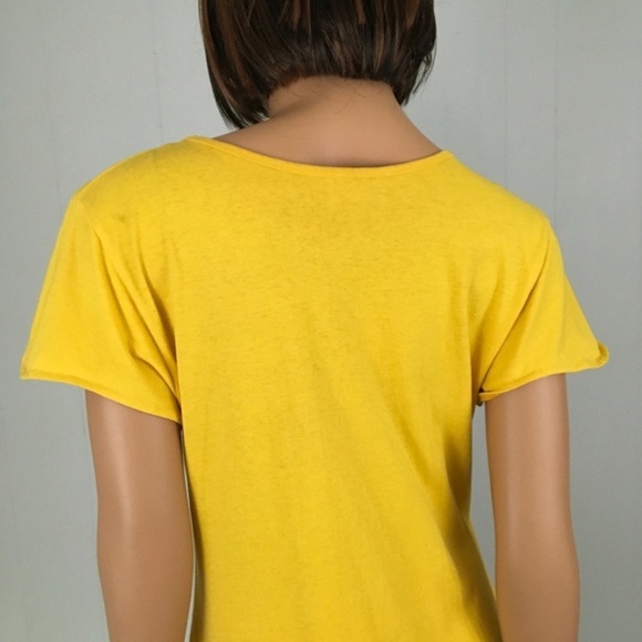 Vintage 90’s Yellow Swing Dress Floral Hand Painted Hawaiian Pockets Women M - Picture 6 of 15